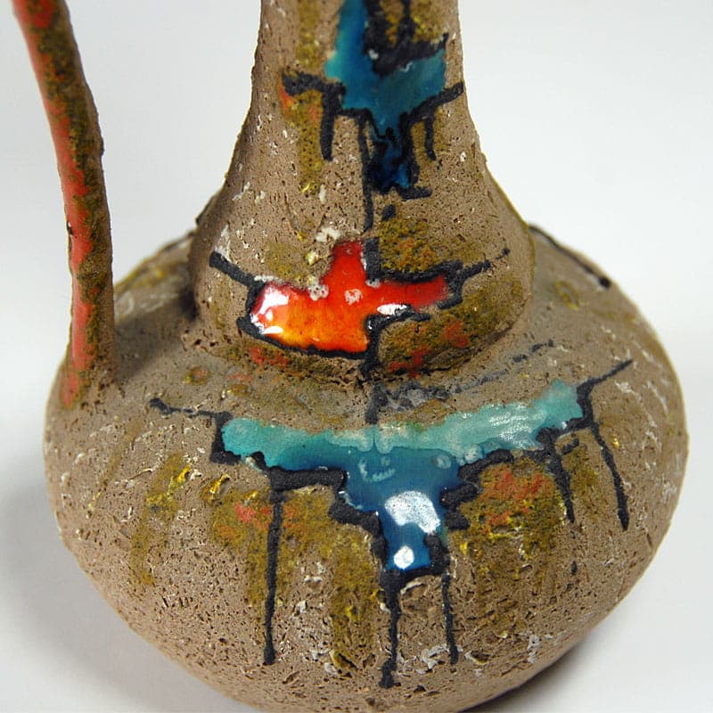 Wazon brutalistyczny, ceramika beżowy, Włochy, lata 50. - 41440