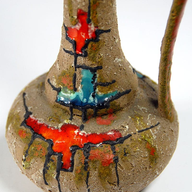 Wazon brutalistyczny, ceramika beżowy, Włochy, lata 50. - 41442