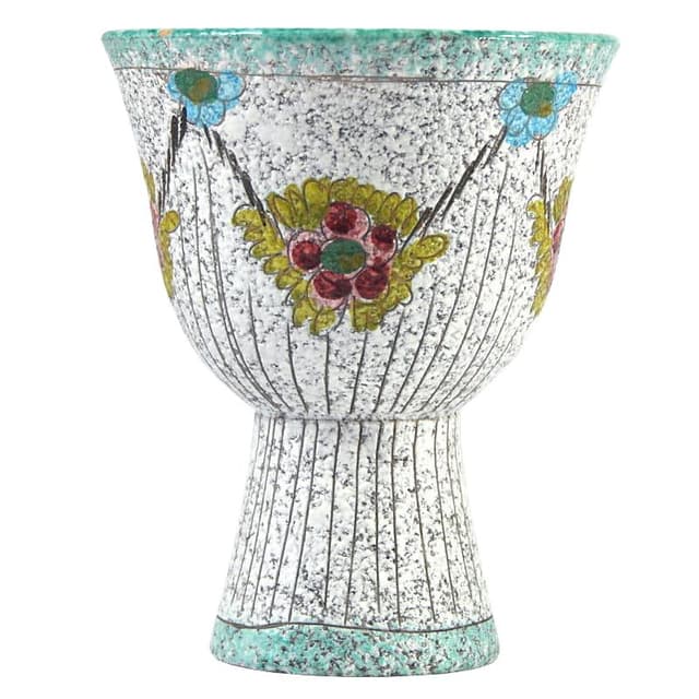 Wazon ceramiczny sgraffito, multikolor, Fratelli Fanciullacci, Włochy, lata 60. - WYMIARY