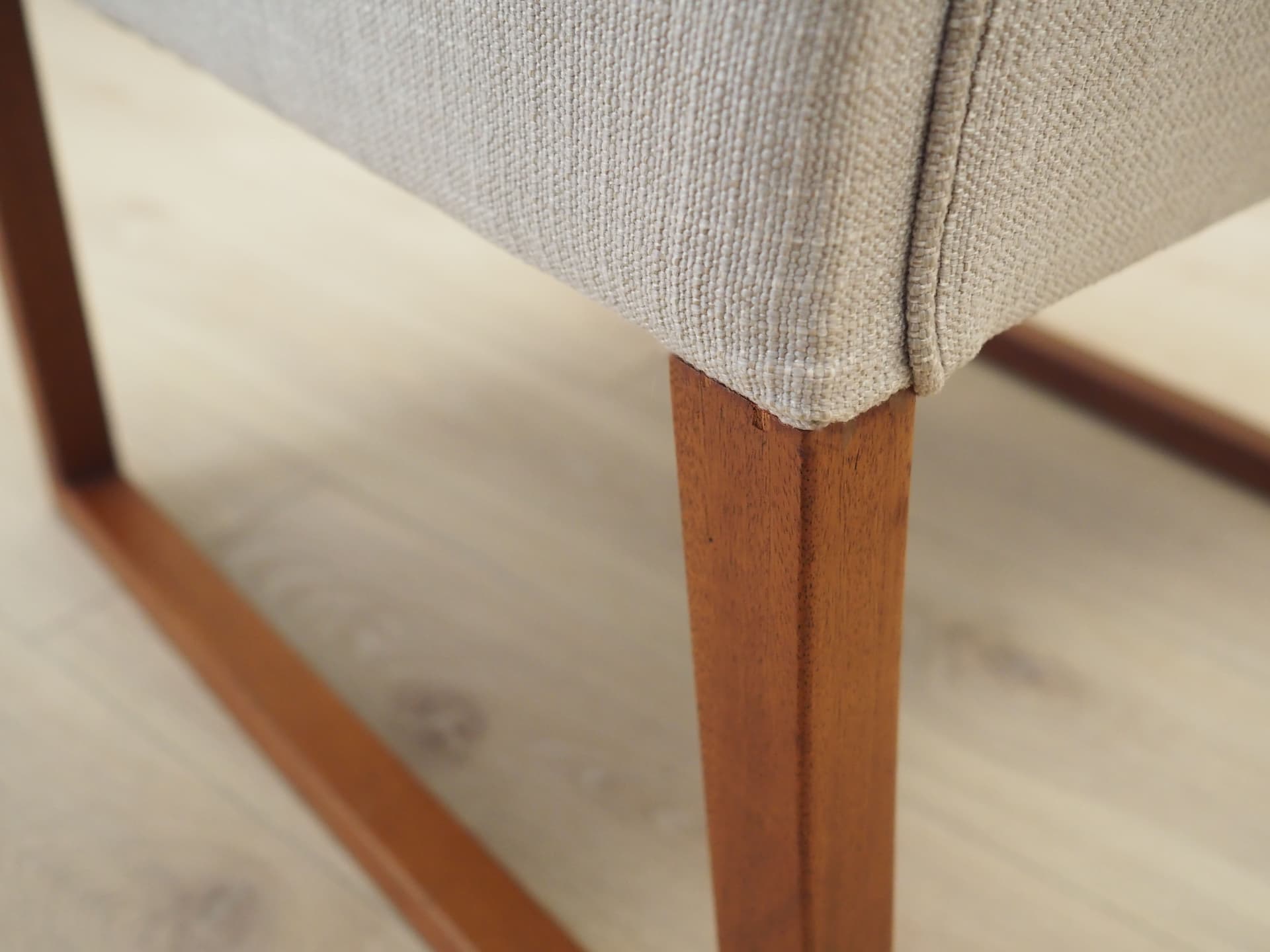 Armchair, beige, teak, by B. Mogensen, Fredericia, Denmark, 1970s. - 50895