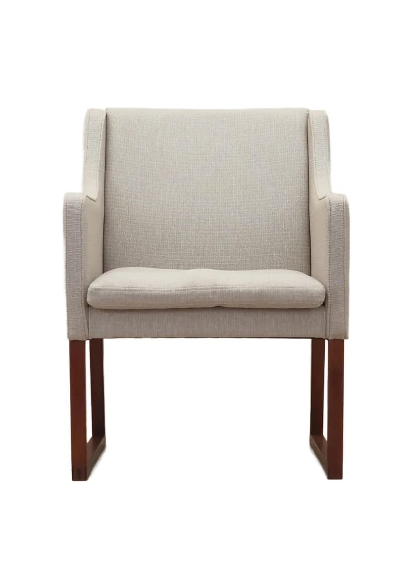 Fotel, beżowy, teak, proj. B. Mogensen, Fredericia, Dania, lata 70.