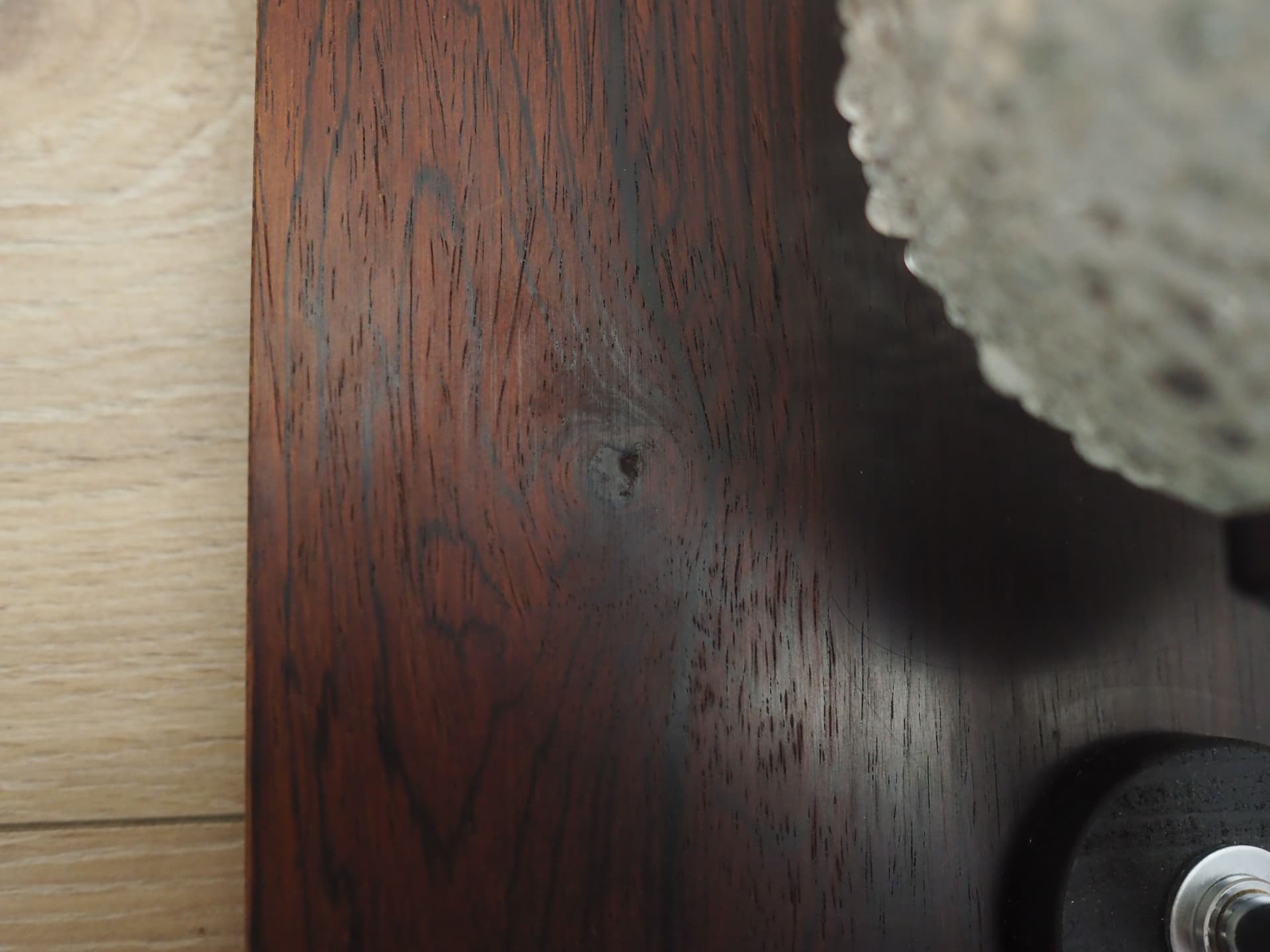 Set of wall sconces, dark brown rosewood, clear glass, chrome metal, Denmark, 1970s. - 50886