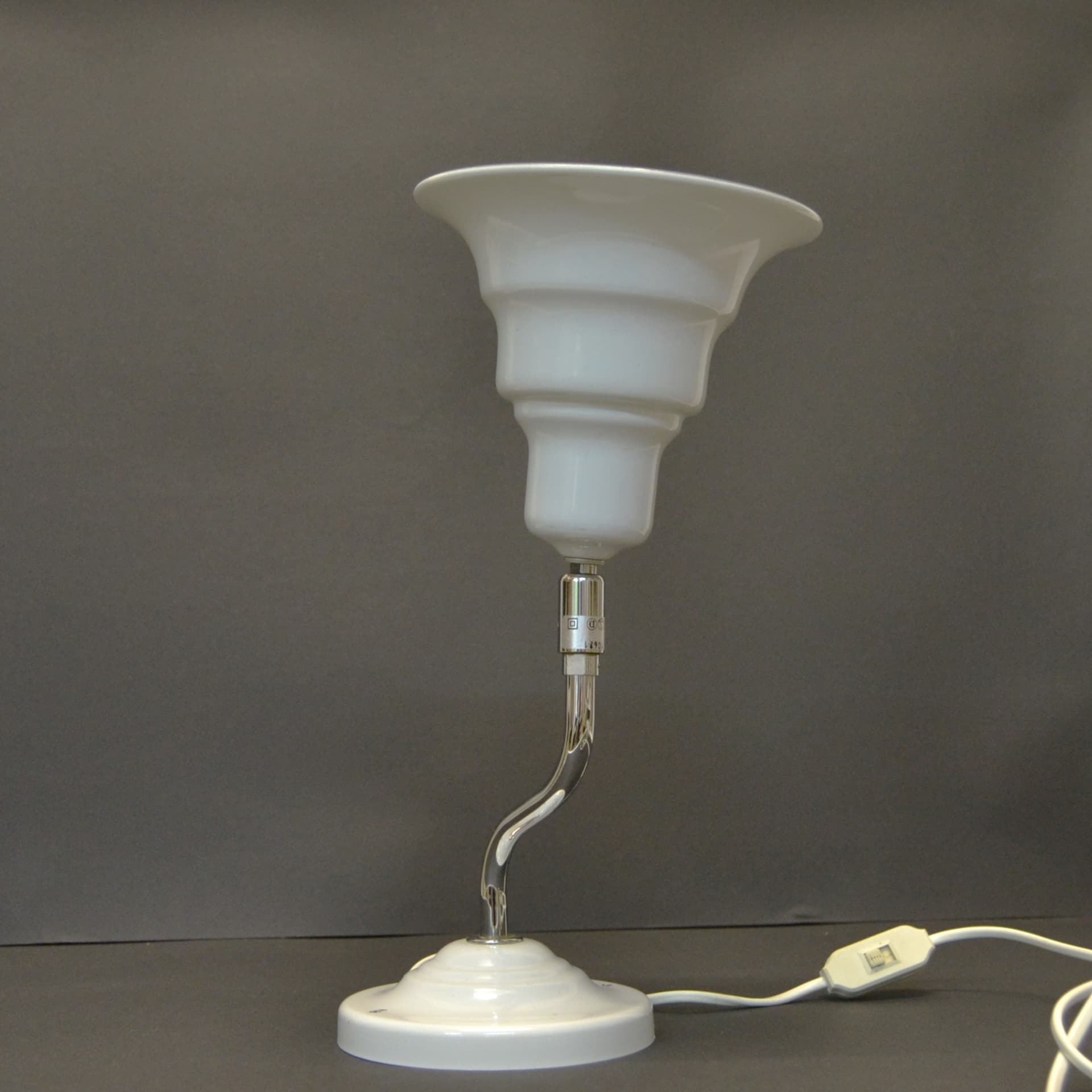 Lampa ścienna, ivory white, metal, proj. J. Winkler, Szwecja, lata 70. - 322