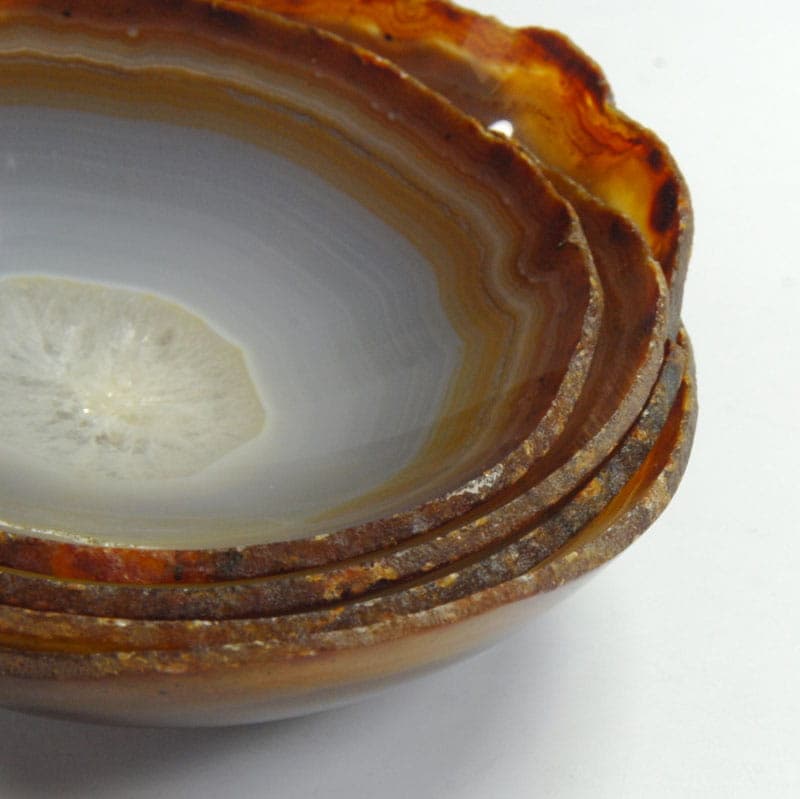 Set of bowls, beige agate, 1960s - 41343
