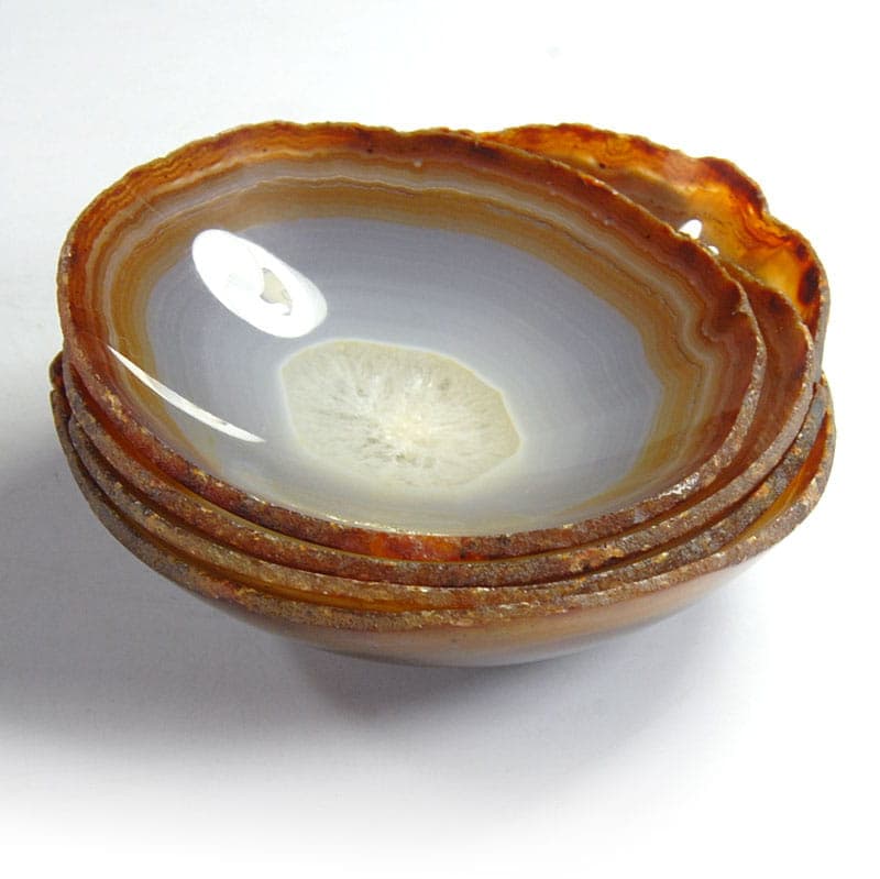 Set of bowls, beige agate, 1960s - 41345