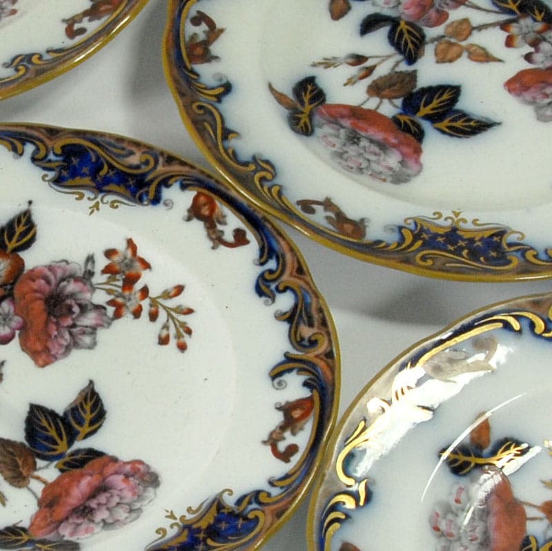 Zestaw talerzy deserowych Rose & Jessamine, fajans ivory white, Wedgwood, Wielka Brytania, XIX w. - 41327