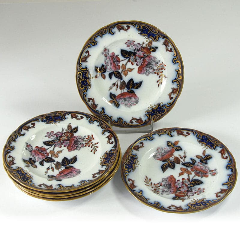 Zestaw talerzy deserowych Rose & Jessamine, fajans ivory white, Wedgwood, Wielka Brytania, XIX w. - 41326