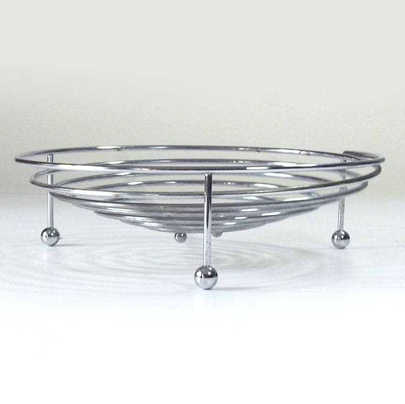 Postmodern Fruit Bowl, silver, chrome steel, Italy, 1990s. - 41322