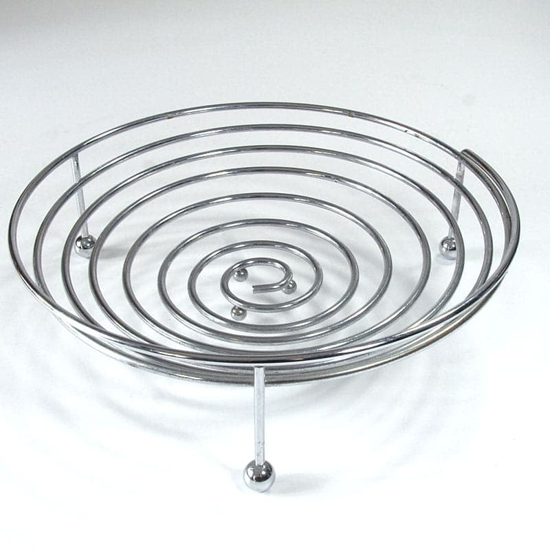 Postmodern Fruit Bowl, silver, chrome steel, Italy, 1990s. - 41320