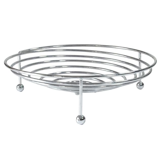 Postmodern Fruit Bowl, silver, chrome steel, Italy, 1990s. - DIMENSION