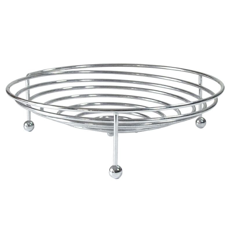 Postmodern Fruit Bowl, silver, chrome steel, Italy, 1990s.