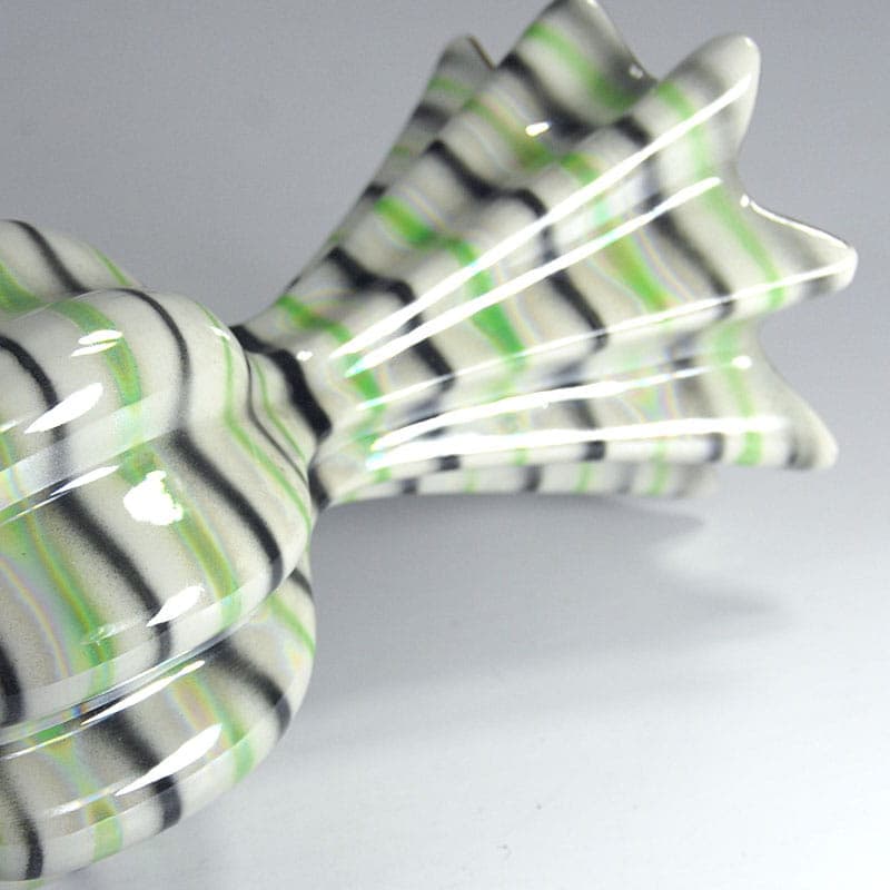 Wazon Sicas, ceramika biała zielona czarna, Sesto Fiorentino, Włochy, lata 50. - 41307