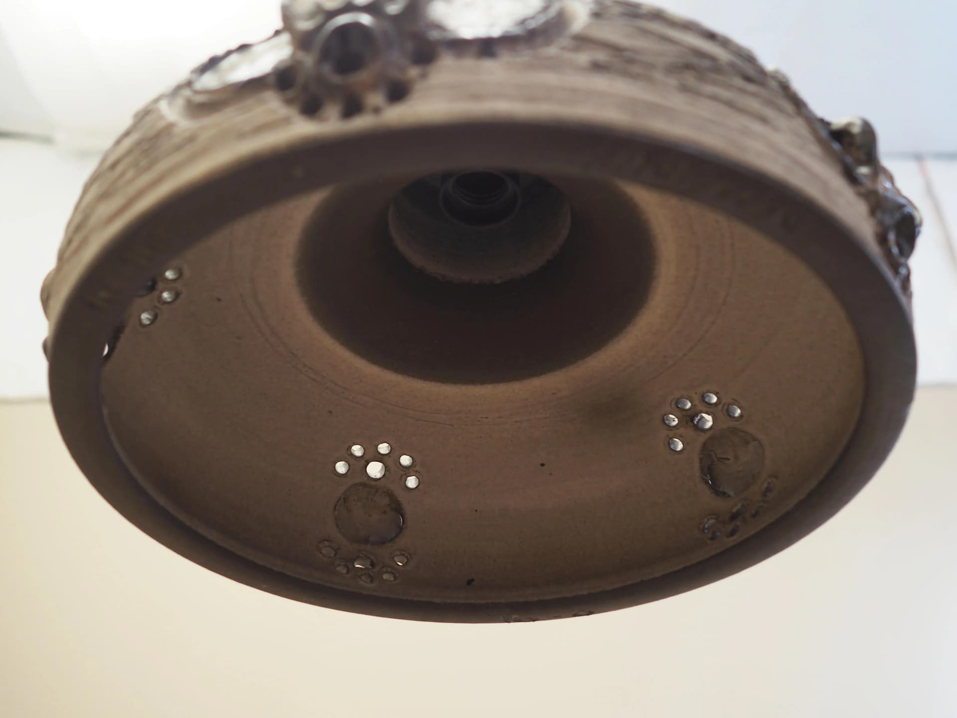 Pendant lamp, grey ceramics, Denmark, 1960s. - 42545