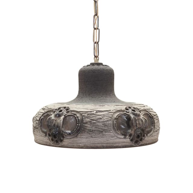 Pendant lamp, grey ceramics, Denmark, 1960s. - DIMENSION