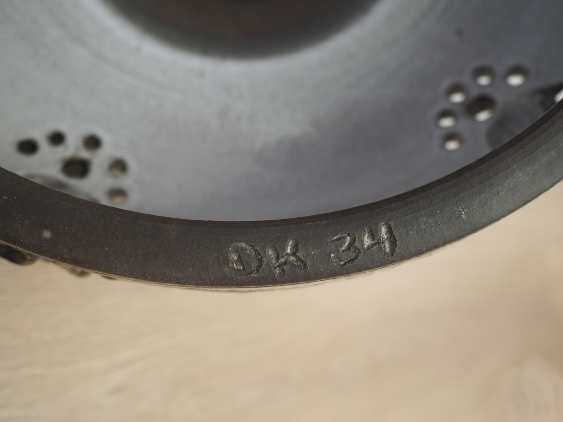 Pendant lamp, grey ceramics, Denmark, 1960s. - 50867