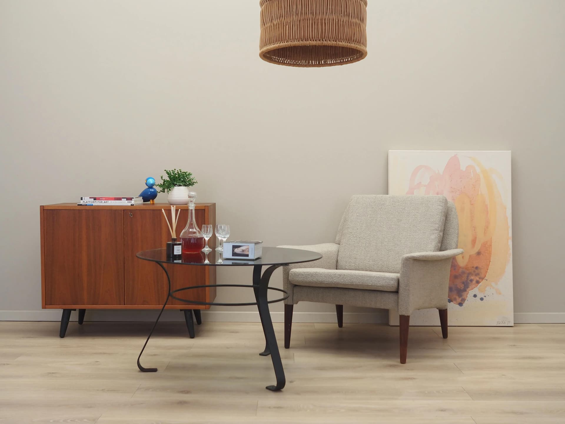 Coffee table, glass, black metal, Denmark, 1970s - 42518