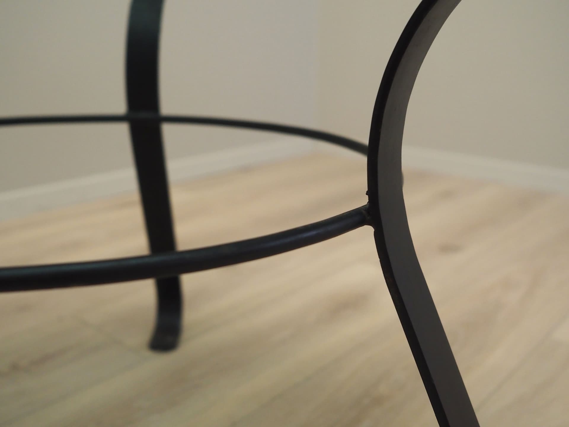 Coffee table, glass, black metal, Denmark, 1970s - 50849