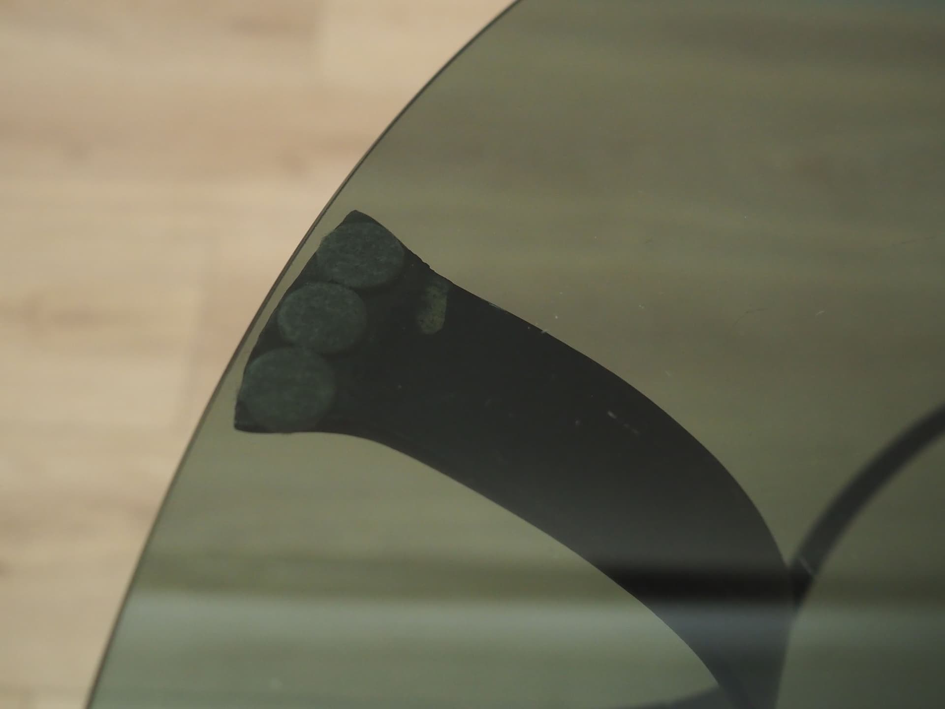 Coffee table, glass, black metal, Denmark, 1970s - 50851