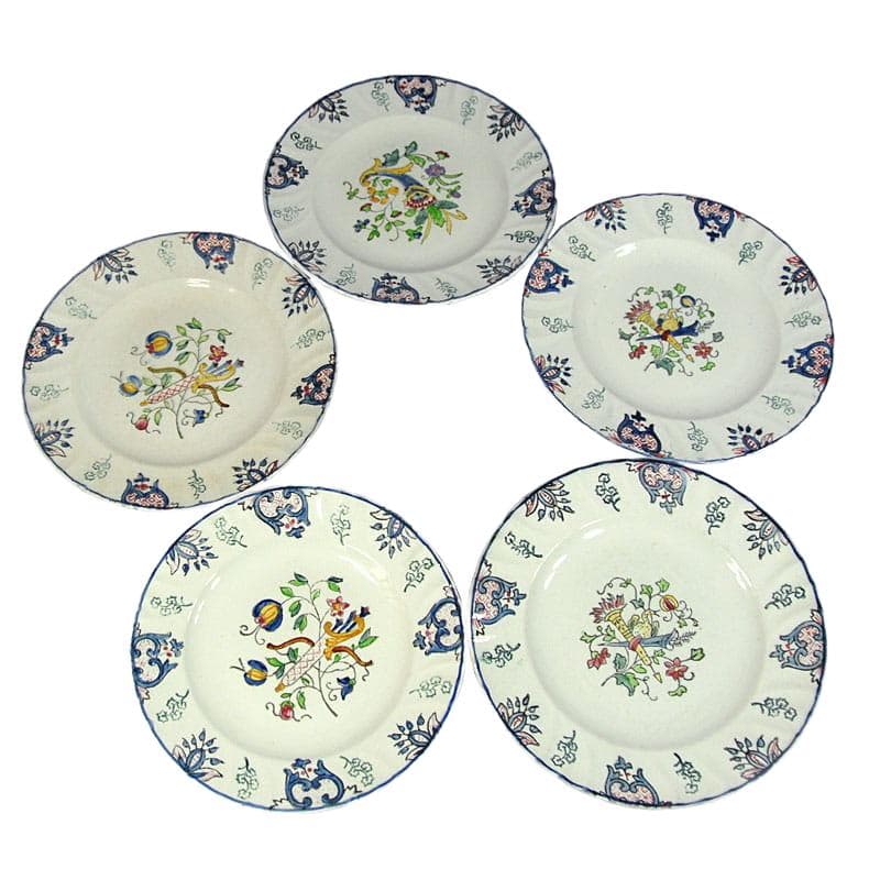 Ivory Faience Decorative Plates, Longwy, France, 1930s