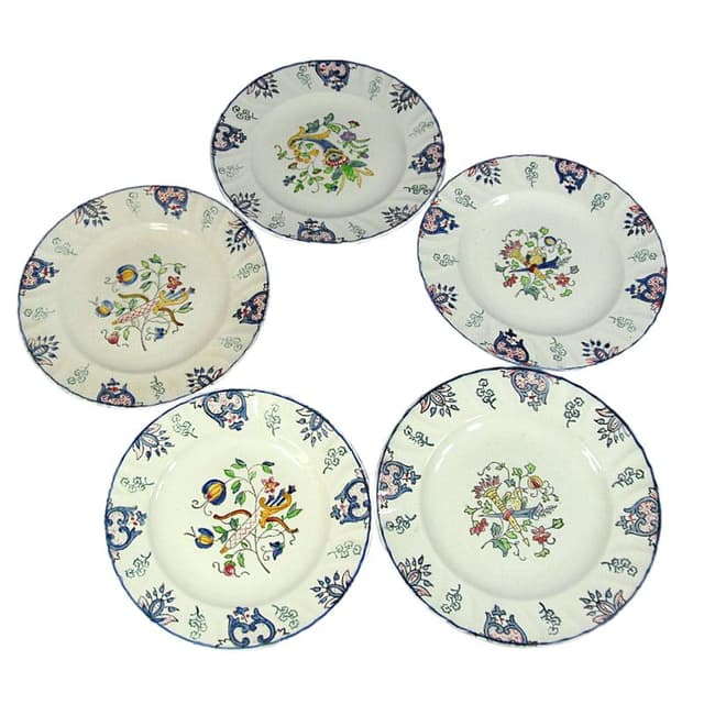 Ivory Faience Decorative Plates, Longwy, France, 1930s - DIMENSION