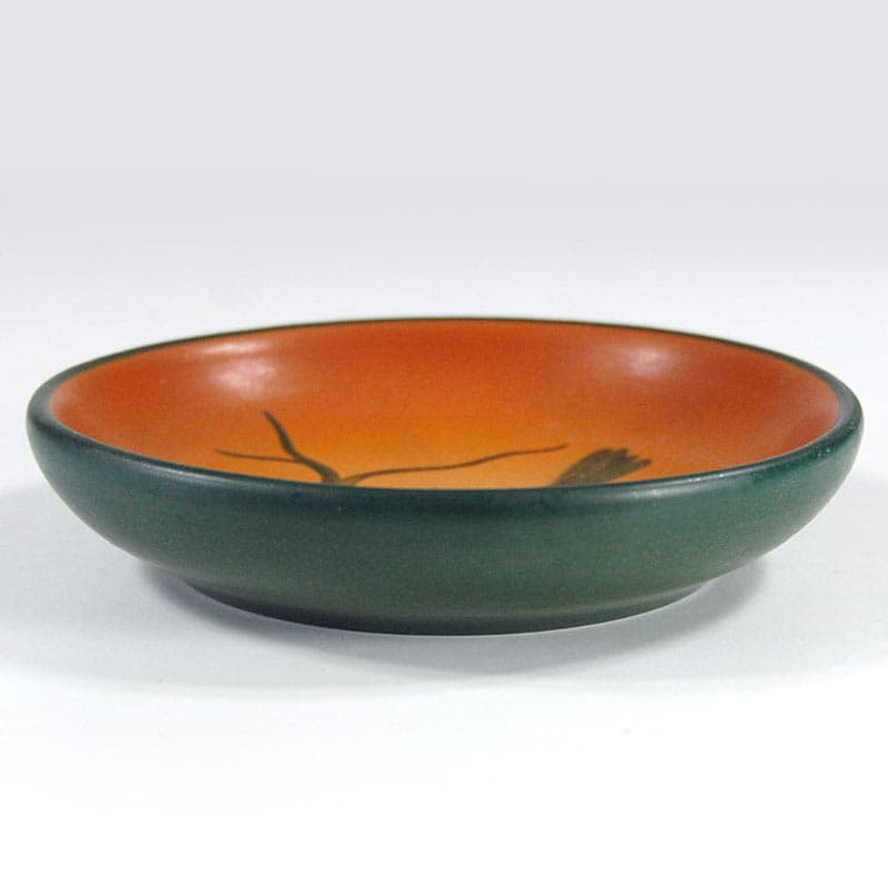 Art Nouveau dish, orange ceramic, Ipsen, Denmark, 1920s. - 41256