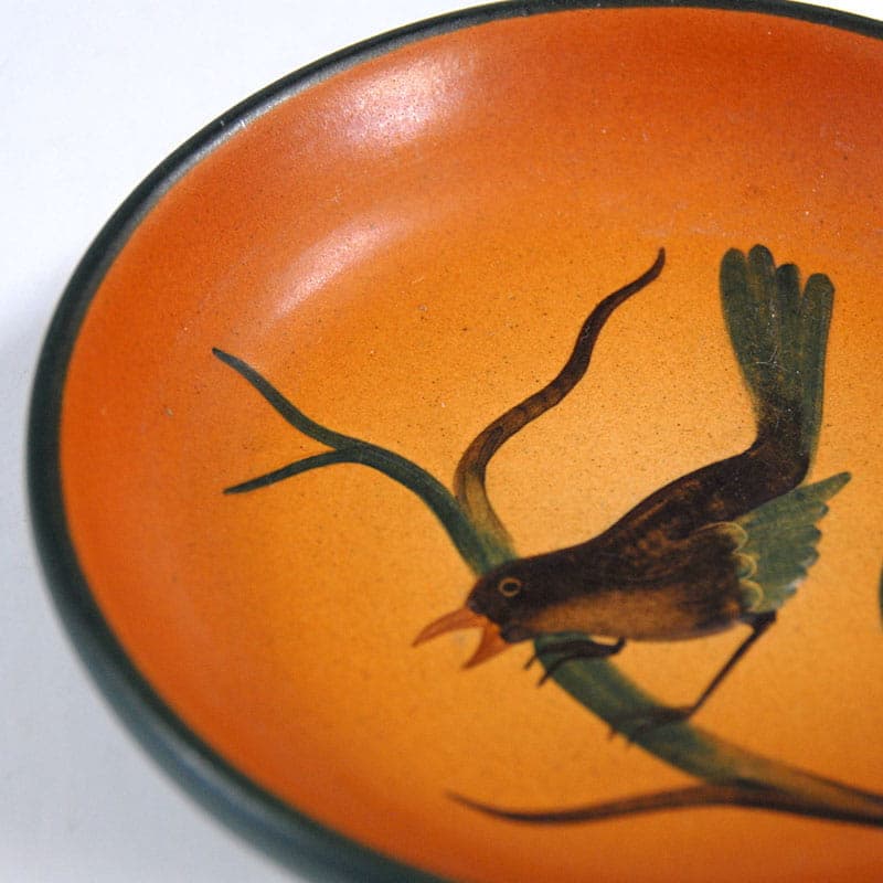 Art Nouveau dish, orange ceramic, Ipsen, Denmark, 1920s. - 41258