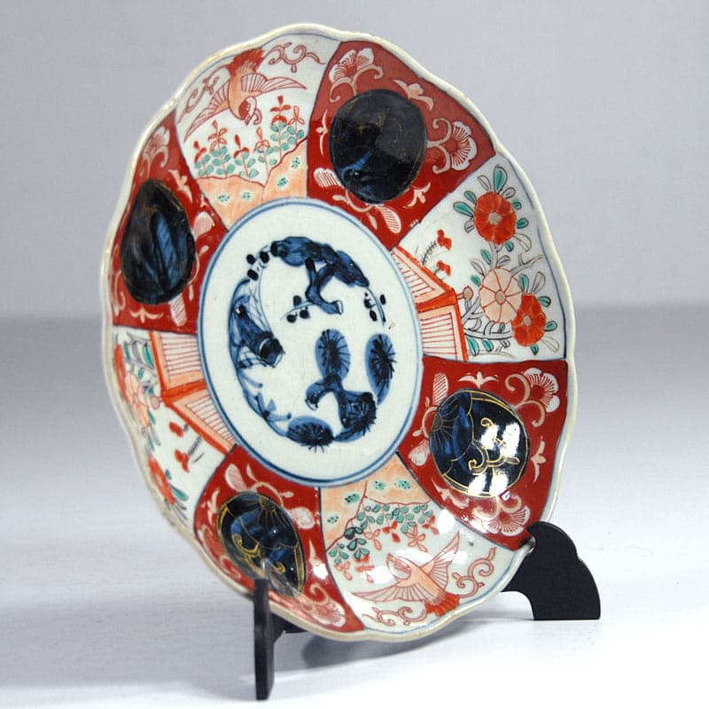Patera Imari, multikolor, fajans, Japonia, przełom XIX/XX w. - 41240