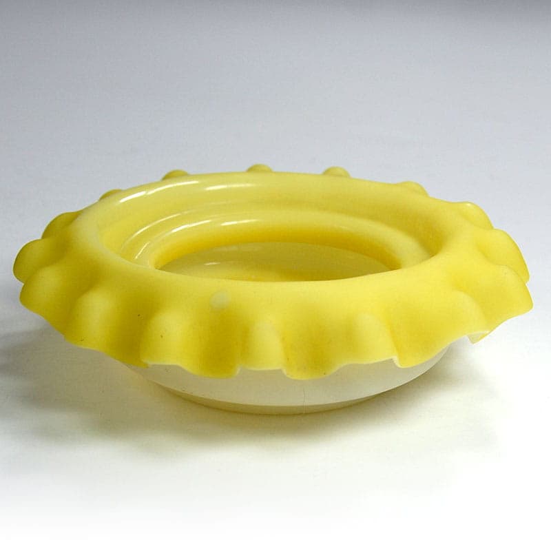 Dish Burmese, yellow glass, Thomas Webb & Sons, United Kingdom, 19th c. - 41228