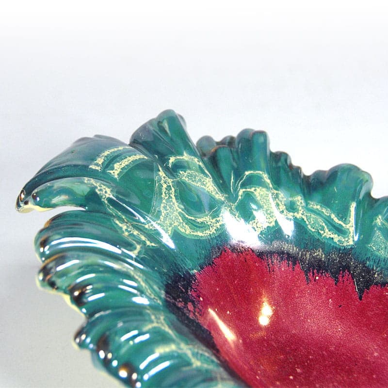 Centerpiece bowl Sicas, turquoise ceramics, Sesto Fiorentino, Italy, 1960s. - 41224