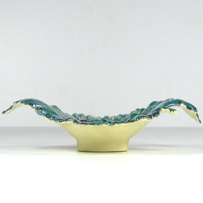 Centerpiece bowl Sicas, turquoise ceramics, Sesto Fiorentino, Italy, 1960s. - 41219