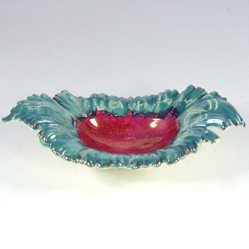 Centerpiece bowl Sicas, turquoise ceramics, Sesto Fiorentino, Italy, 1960s. - 41220