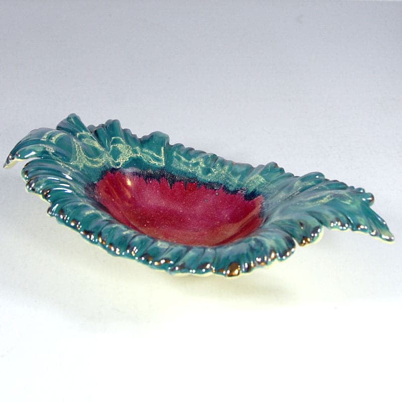 Centerpiece bowl Sicas, turquoise ceramics, Sesto Fiorentino, Italy, 1960s. - 41222