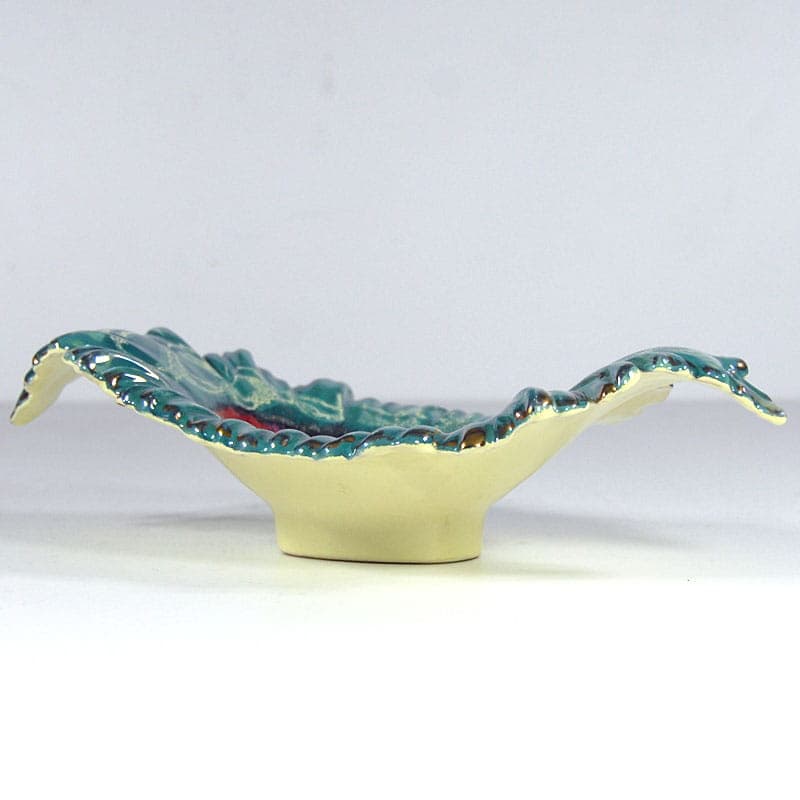 Centerpiece bowl Sicas, turquoise ceramics, Sesto Fiorentino, Italy, 1960s. - 41223