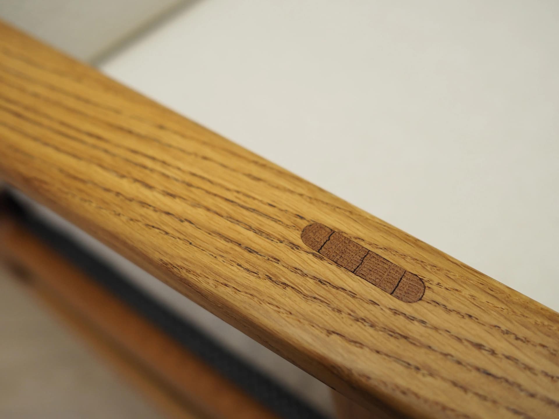 Rocking chair, oak, ivory white, by H. Brockmann Petersen, Randers Møbelfabrik, Denmark, 1960s. - 42439