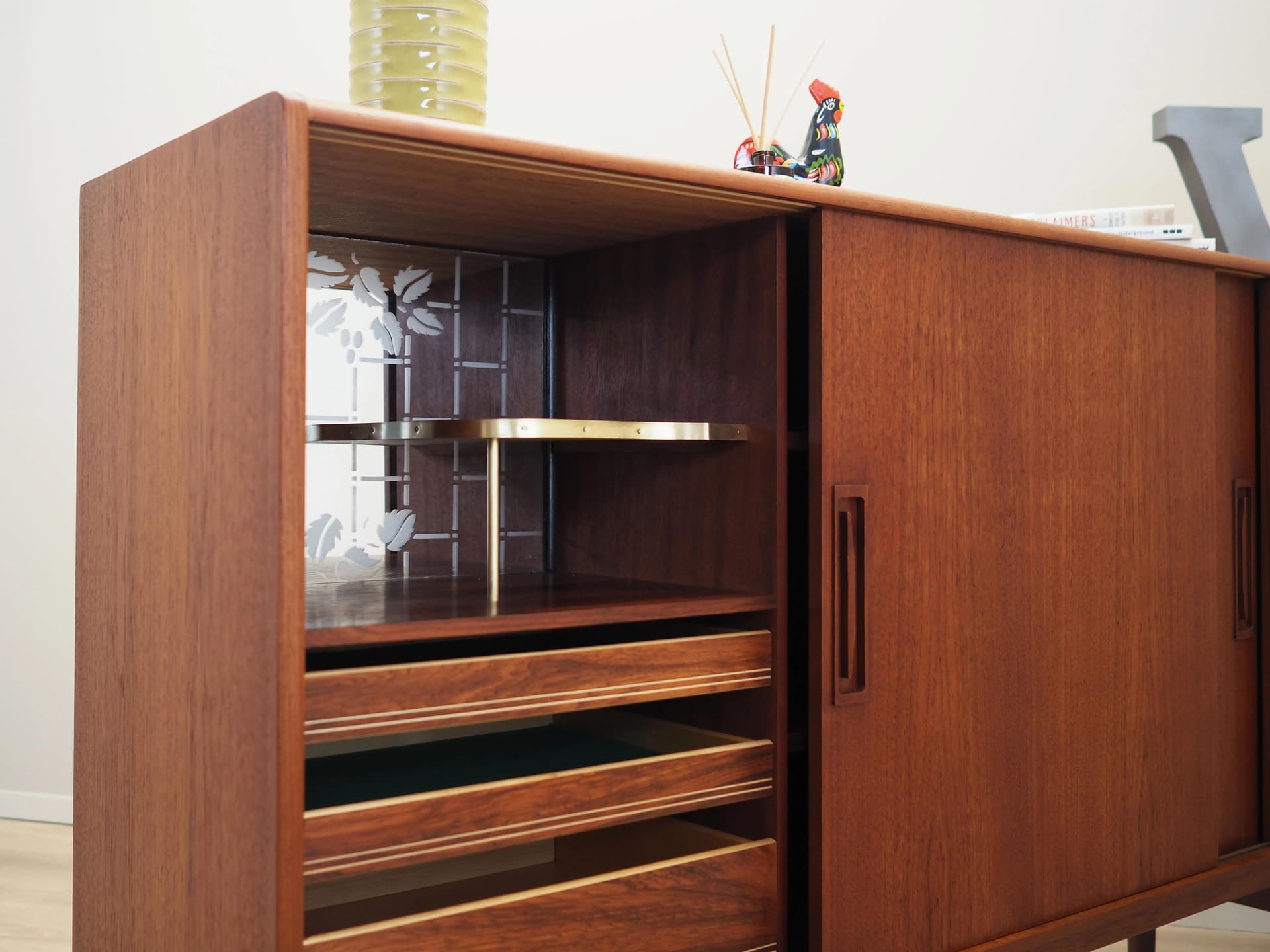 Highboard, teak brązowy, Dania, lata 60. - 42402