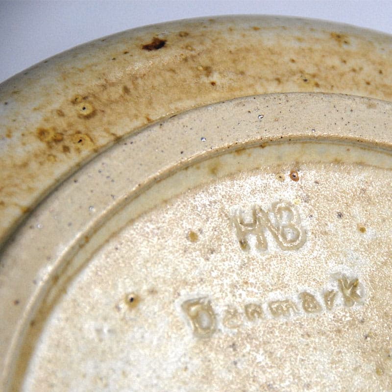 Ceramic bowl, beige, stoneware, Denmark, 1960s. - 42196