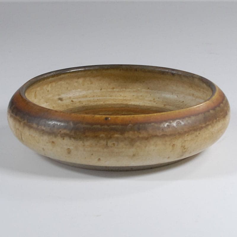 Ceramic bowl, beige, stoneware, Denmark, 1960s. - 42190