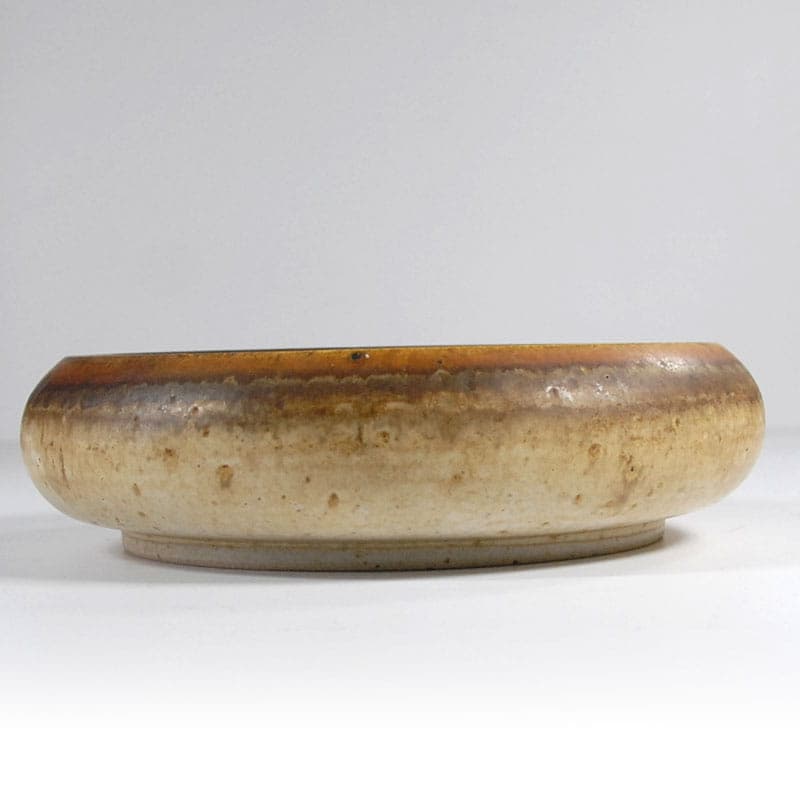 Ceramic bowl, beige, stoneware, Denmark, 1960s. - 42192