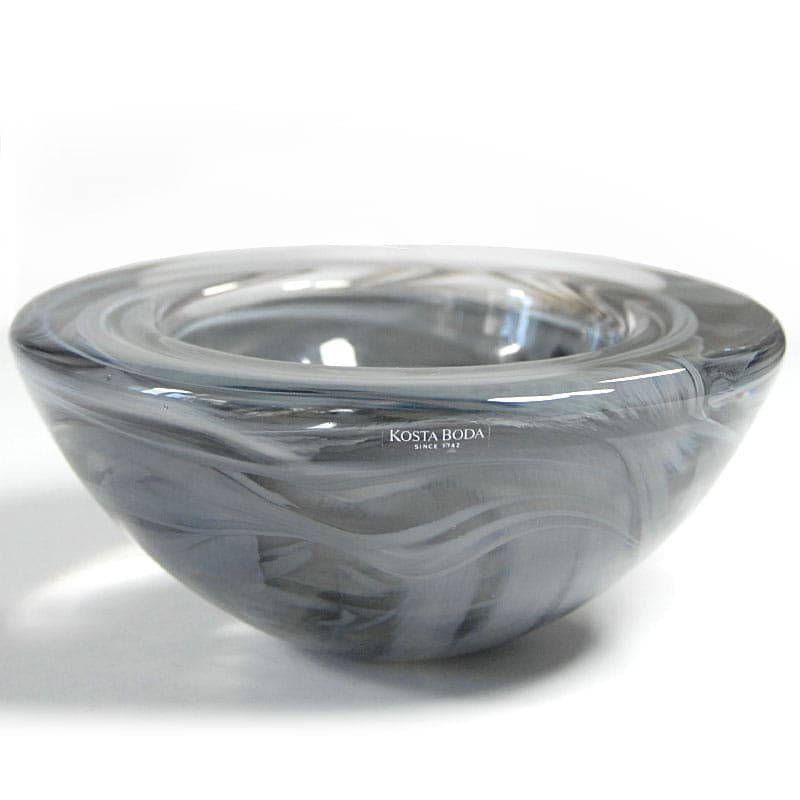 Bowl Atoll, grey glass, by A. Ehrner, Kosta Boda, Sweden, 1970s. - 42183