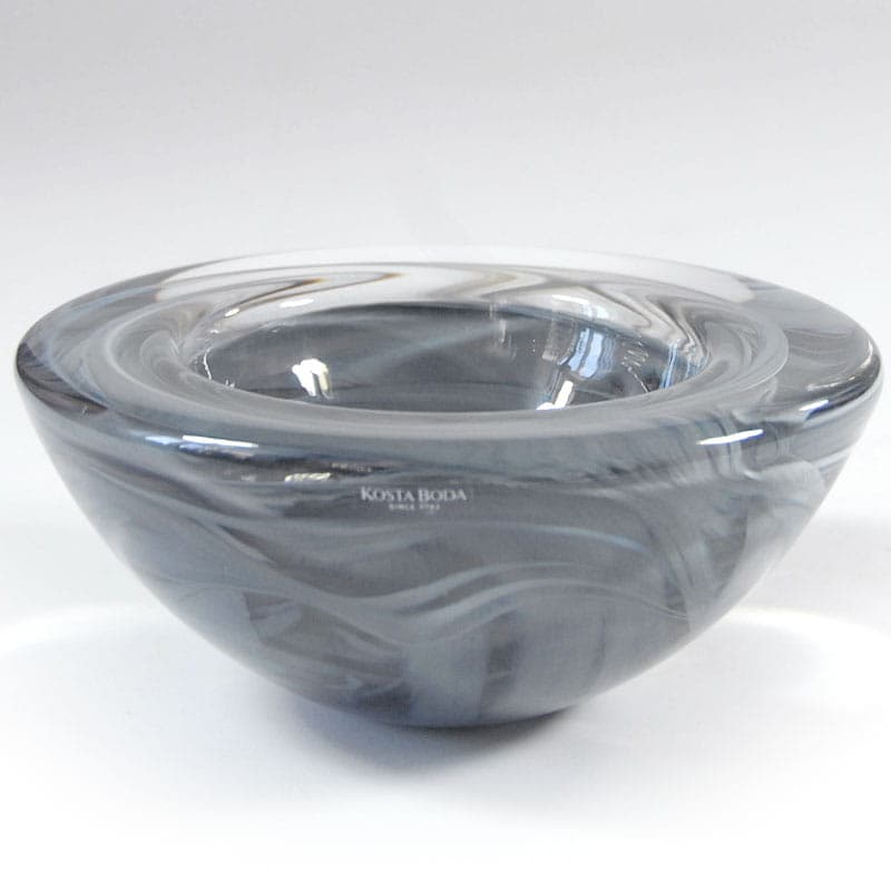Bowl Atoll, grey glass, by A. Ehrner, Kosta Boda, Sweden, 1970s. - 42185