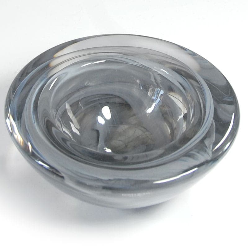 Bowl Atoll, grey glass, by A. Ehrner, Kosta Boda, Sweden, 1970s. - 42182