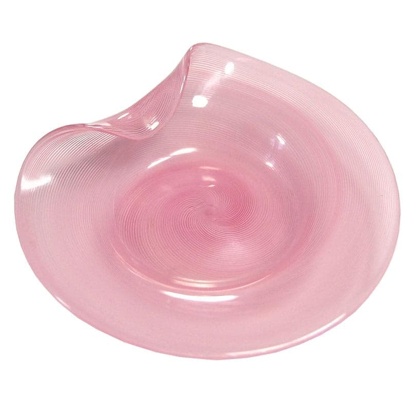 Dish Zanfirico, transparent glass, Murano, Italy, 1960s.