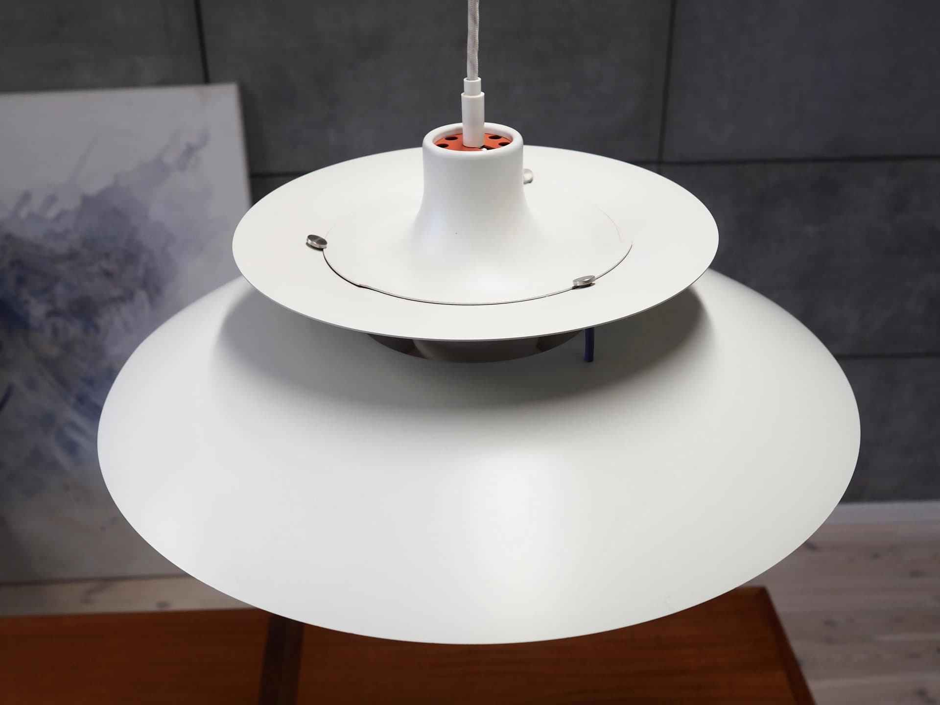 Pendant Lamp PH 5, white metal, by P. Henningsen, Louis Poulsen, Denmark, 1970s. - 42388