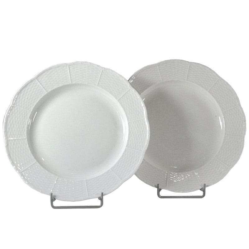 White Porcelain Plates with Relief, Meissen, Germany, 1920s