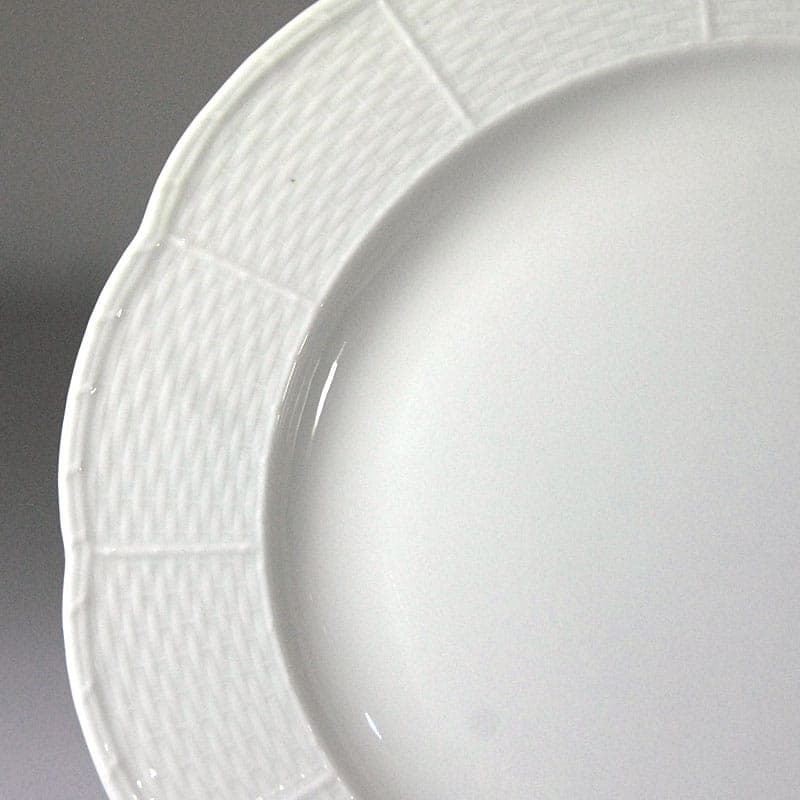 White Porcelain Plates with Relief, Meissen, Germany, 1920s - 42130