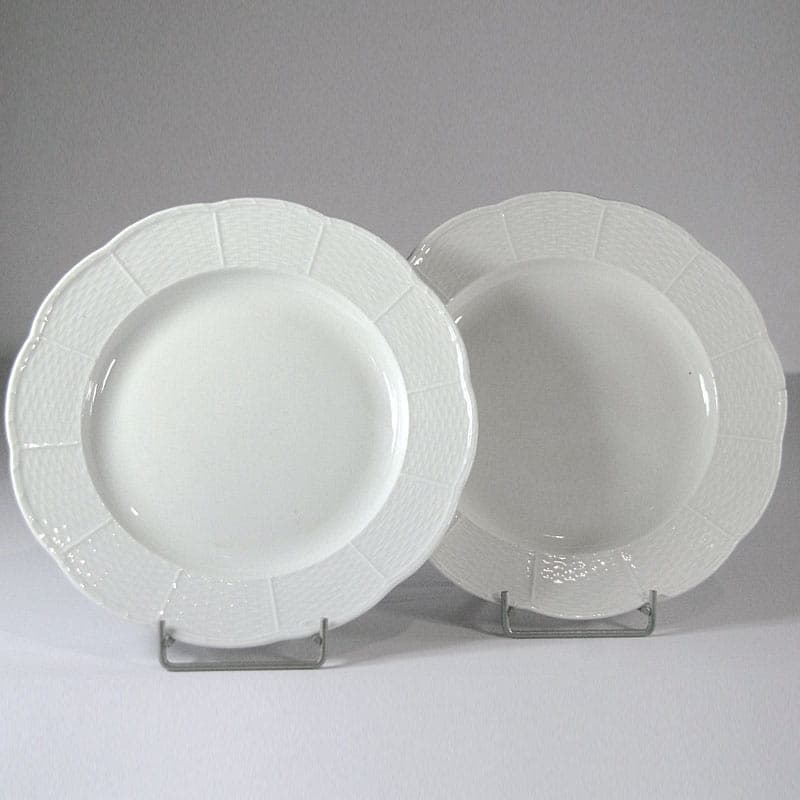 White Porcelain Plates with Relief, Meissen, Germany, 1920s - 42132
