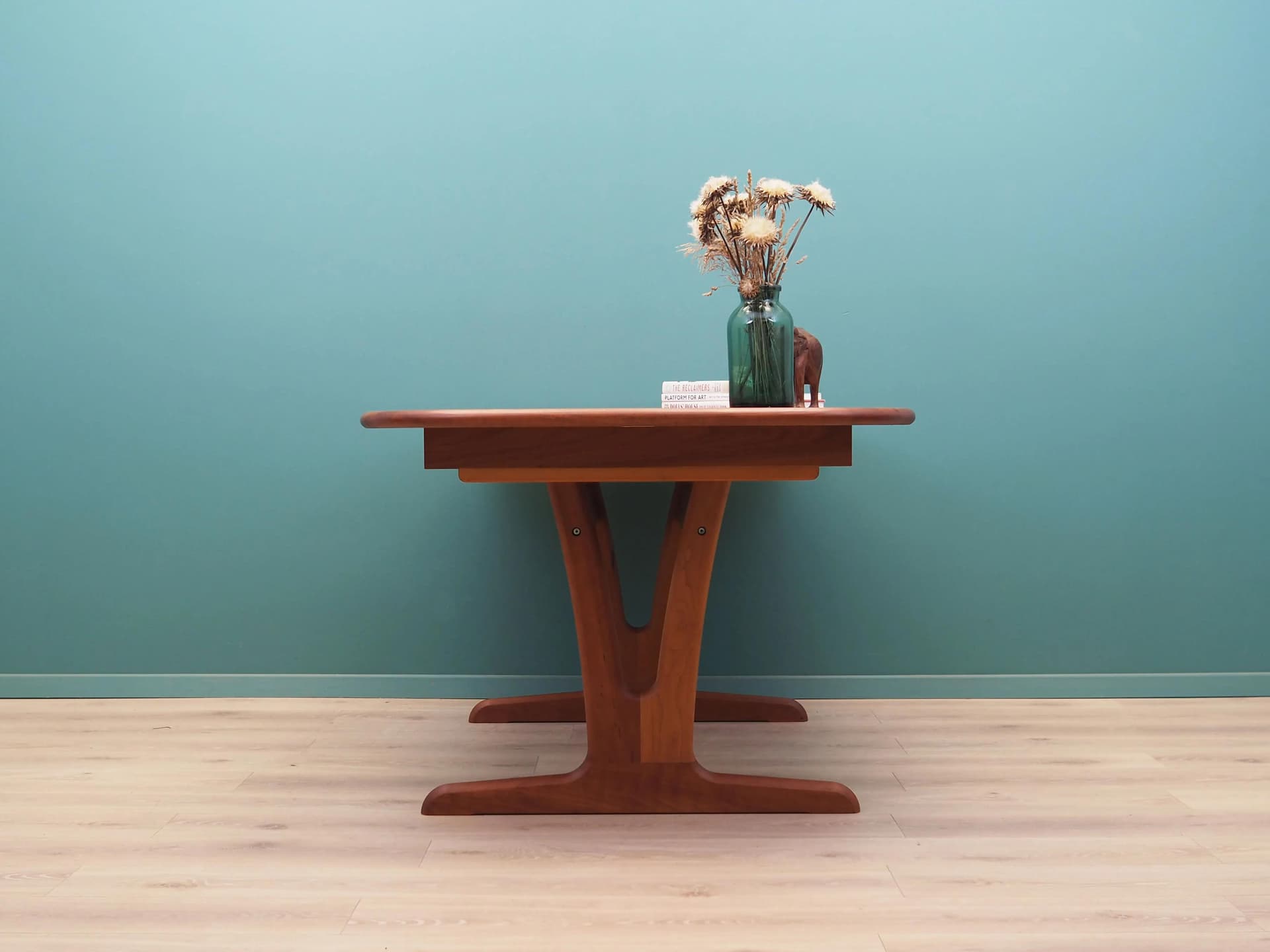 Dining table, dark brown cherry wood, Denmark, 1970s - 42306