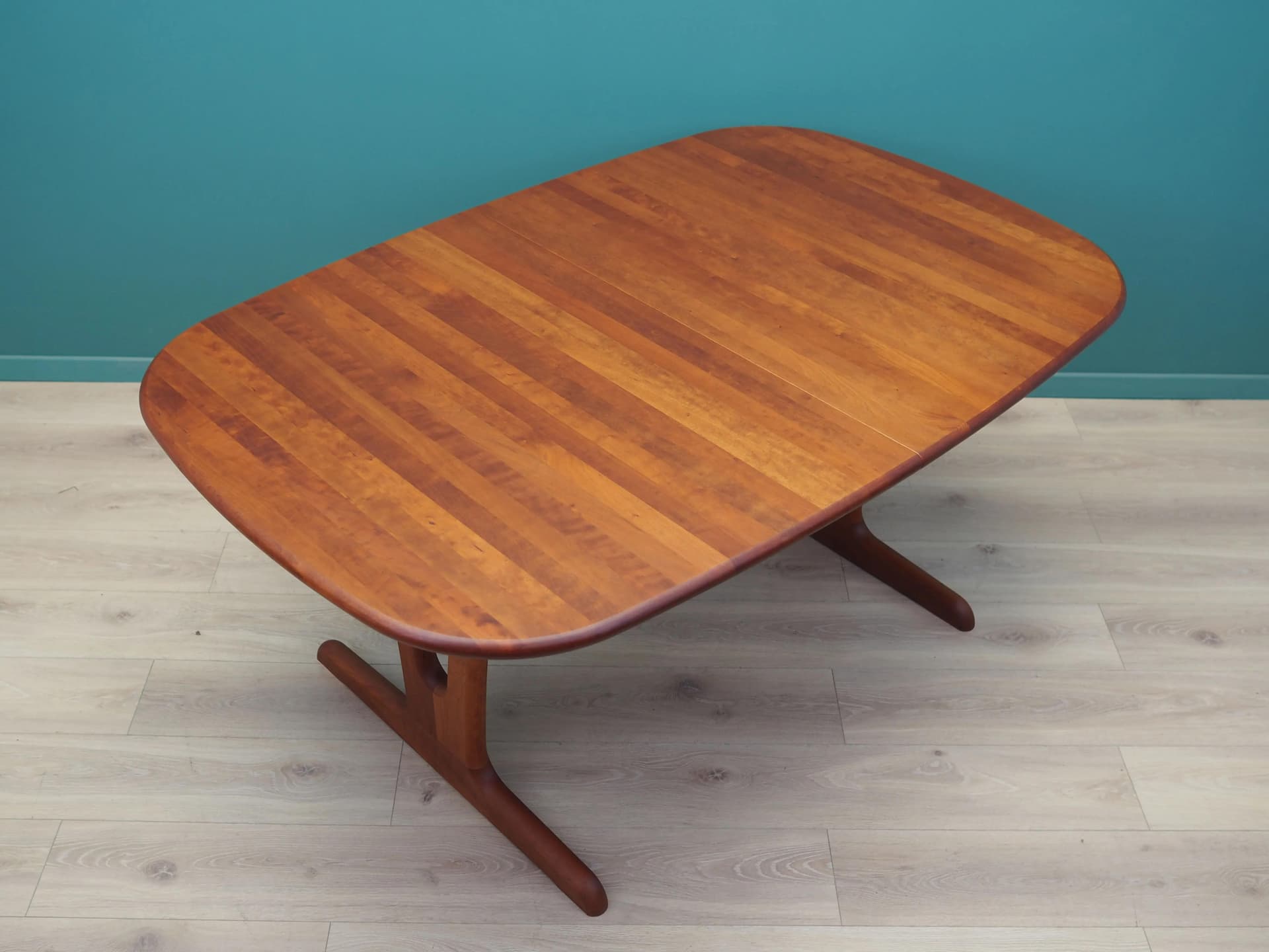 Dining table, dark brown cherry wood, Denmark, 1970s - 42312