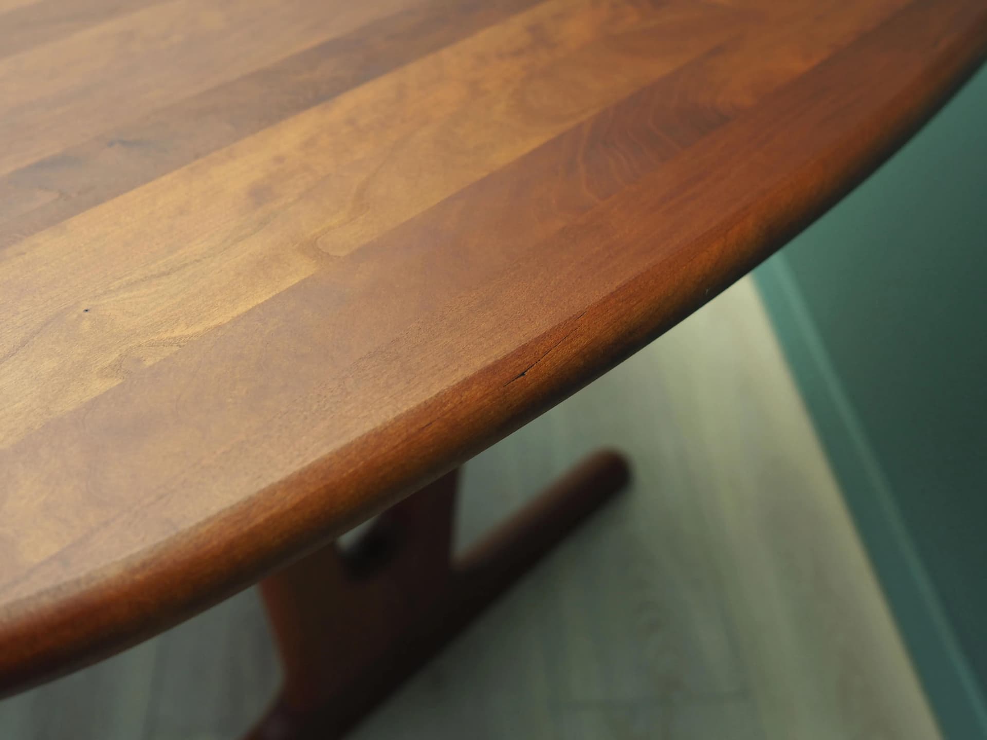 Dining table, dark brown cherry wood, Denmark, 1970s - 42310