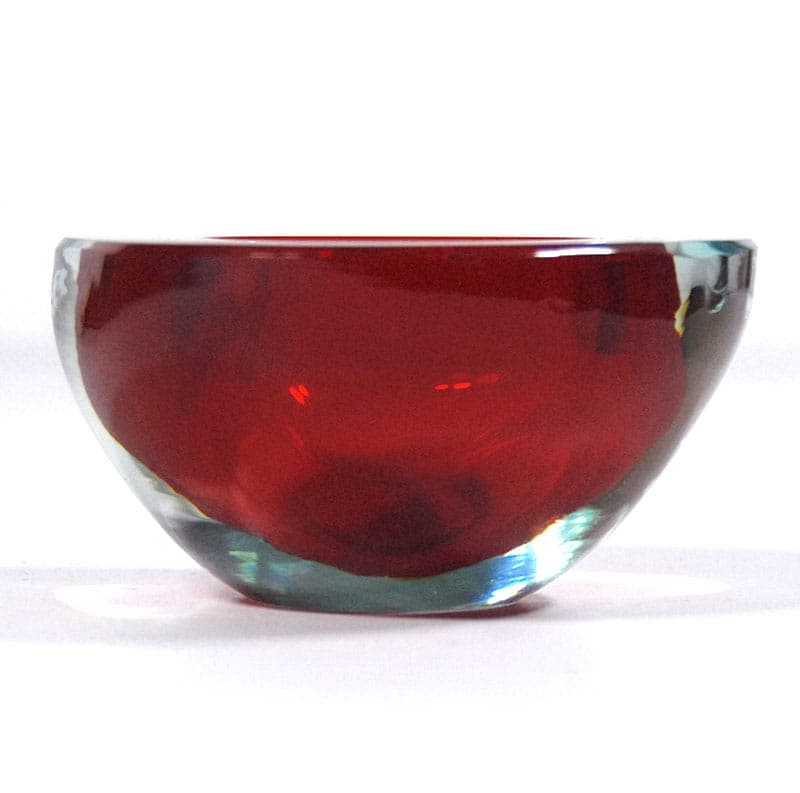 Bowl sommerso, red glass, Murano, Italy, 1960s. - 42126